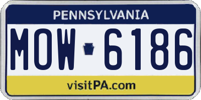 PA license plate MOW6186