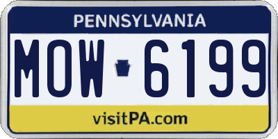 PA license plate MOW6199