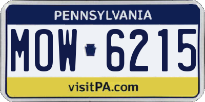 PA license plate MOW6215