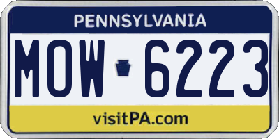 PA license plate MOW6223