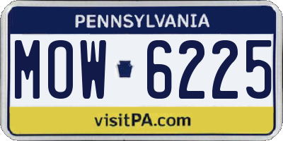 PA license plate MOW6225