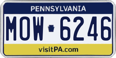 PA license plate MOW6246