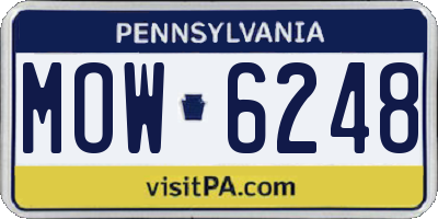PA license plate MOW6248