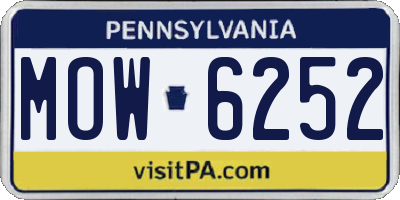 PA license plate MOW6252