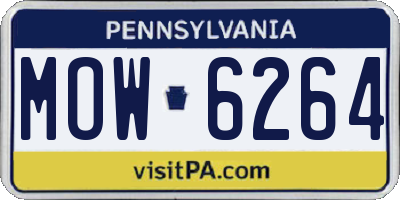 PA license plate MOW6264