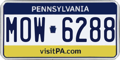 PA license plate MOW6288