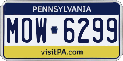 PA license plate MOW6299