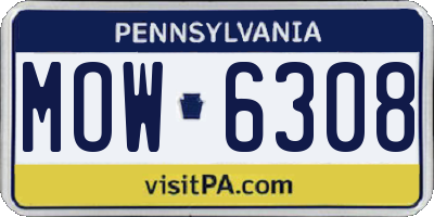 PA license plate MOW6308