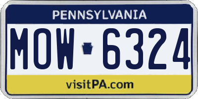 PA license plate MOW6324