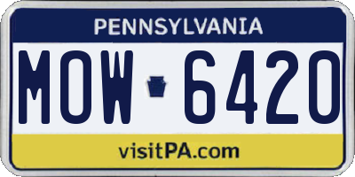 PA license plate MOW6420