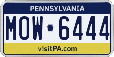 PA license plate MOW6444