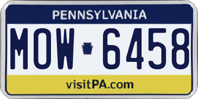 PA license plate MOW6458