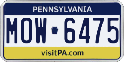 PA license plate MOW6475