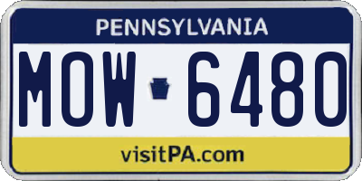 PA license plate MOW6480