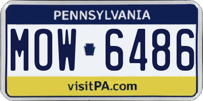 PA license plate MOW6486
