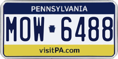 PA license plate MOW6488