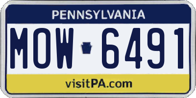 PA license plate MOW6491