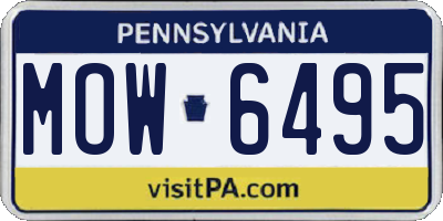 PA license plate MOW6495