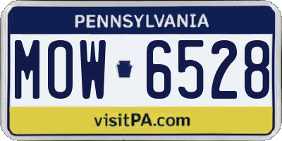 PA license plate MOW6528