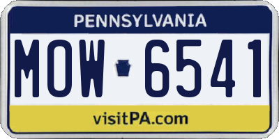 PA license plate MOW6541