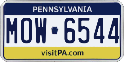 PA license plate MOW6544