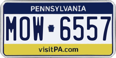 PA license plate MOW6557