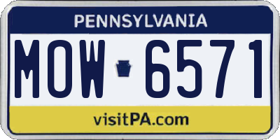PA license plate MOW6571