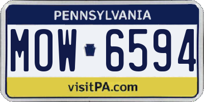 PA license plate MOW6594