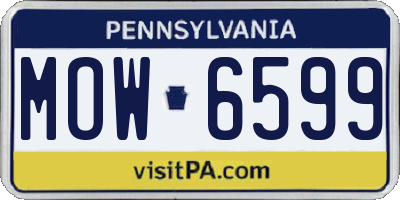 PA license plate MOW6599