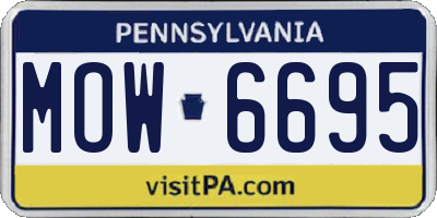 PA license plate MOW6695