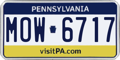 PA license plate MOW6717