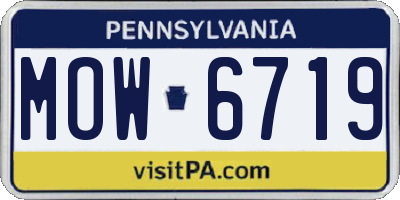 PA license plate MOW6719