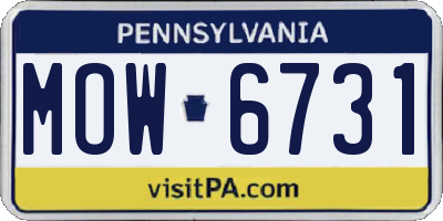 PA license plate MOW6731
