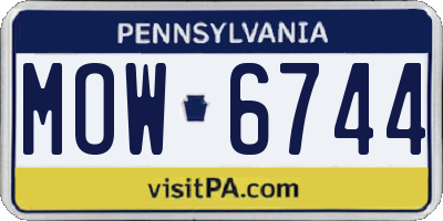PA license plate MOW6744