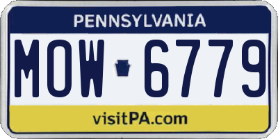 PA license plate MOW6779
