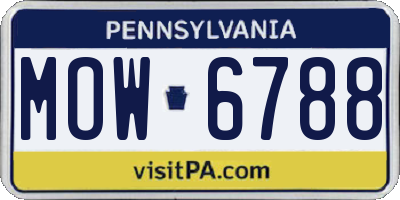 PA license plate MOW6788