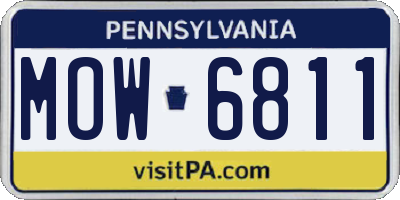 PA license plate MOW6811