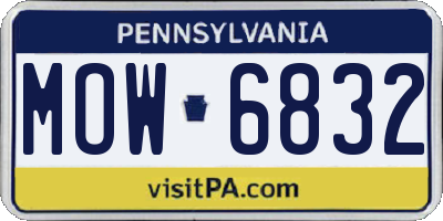 PA license plate MOW6832