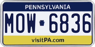 PA license plate MOW6836