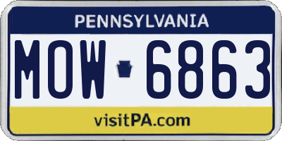 PA license plate MOW6863