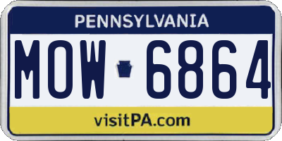 PA license plate MOW6864
