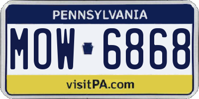PA license plate MOW6868