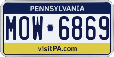 PA license plate MOW6869