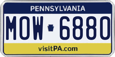 PA license plate MOW6880