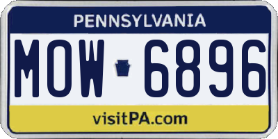 PA license plate MOW6896