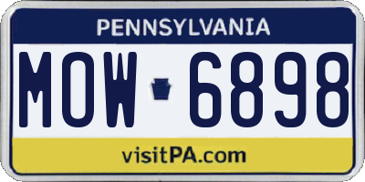 PA license plate MOW6898