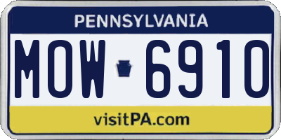 PA license plate MOW6910
