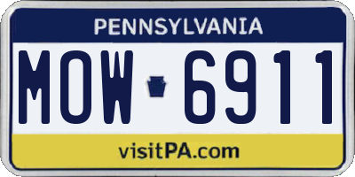 PA license plate MOW6911