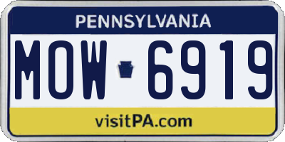 PA license plate MOW6919
