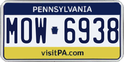 PA license plate MOW6938